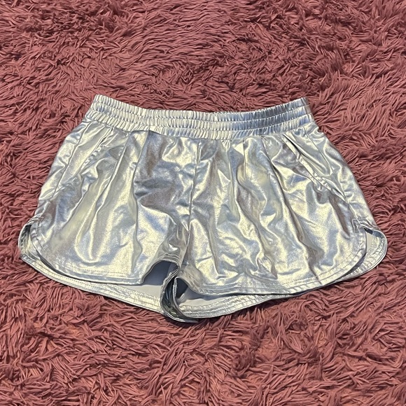 Shorts Silver Holographic Shorts Poshmark